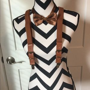 Suspenders with matching bow-tie NWOT